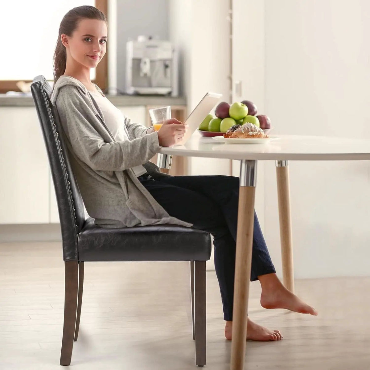 Six Piece Dark Brown Dining Chairs Living Room Set from PriceLows™