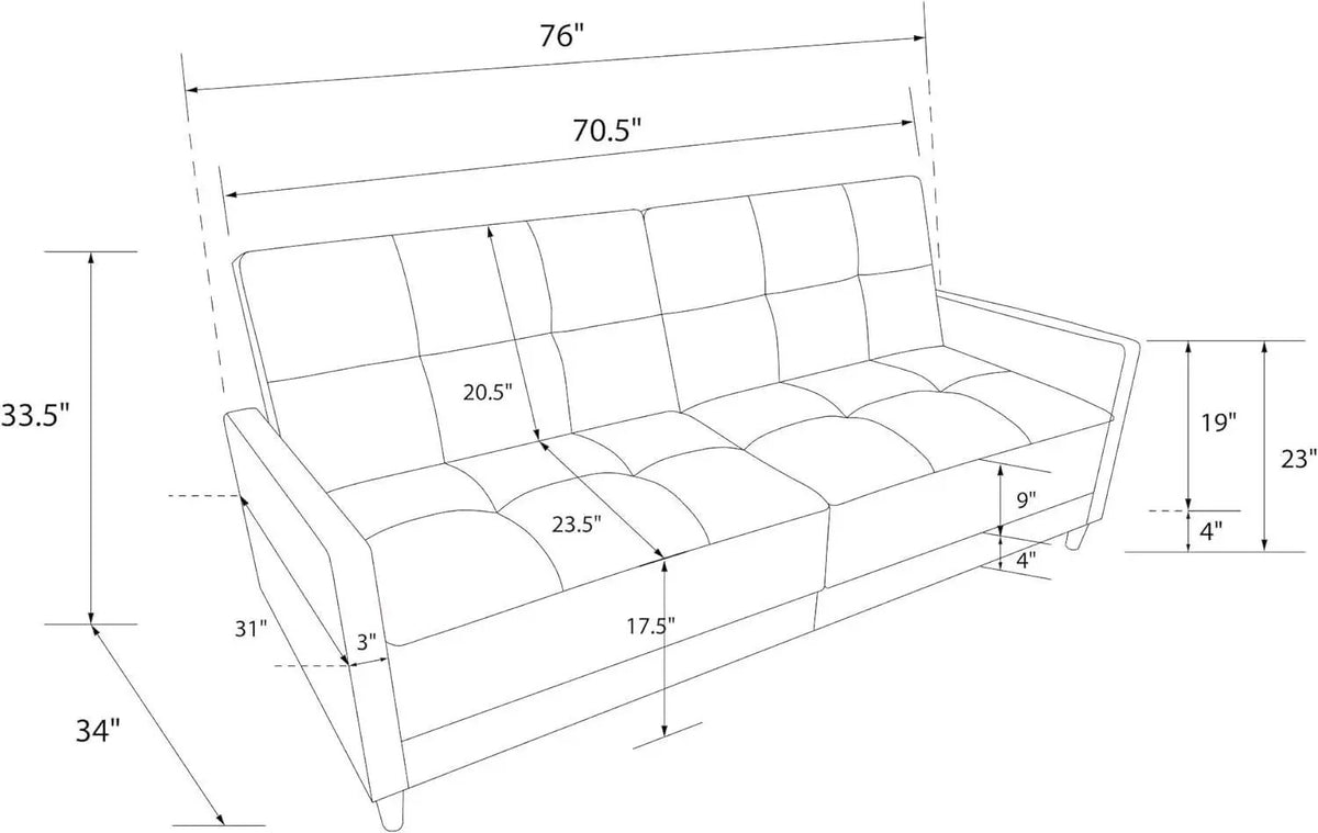 Contemporary Upholstered 76 Inch Grey Sleeper Sofa from PriceLows™
