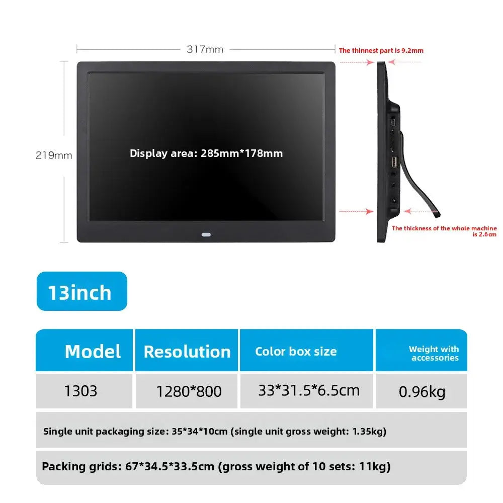 Smart Digital Photo Frame Electronic Photo Album Advertising Machine Picture Movie Calendar Music Wall Hanging Table New Style from PriceLows™