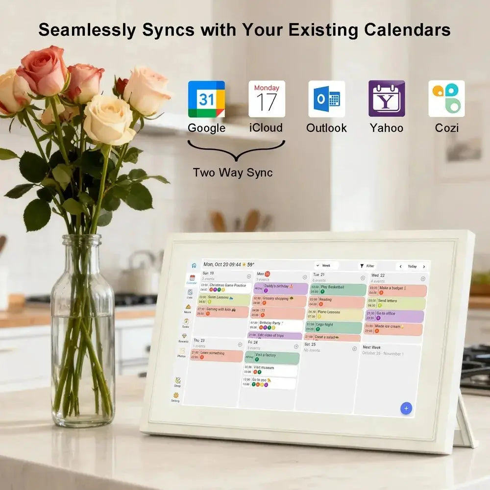Aeanorbao Smart Calendar Digital Photo Frame 10.1inch Touch Screen Organizer Auto-Rotate Family Schedules For Holiday Gift Frame from PriceLows™