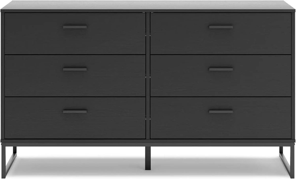 Socalle Modern 6-Drawer Dresser Black With Safety Stop from PriceLows™