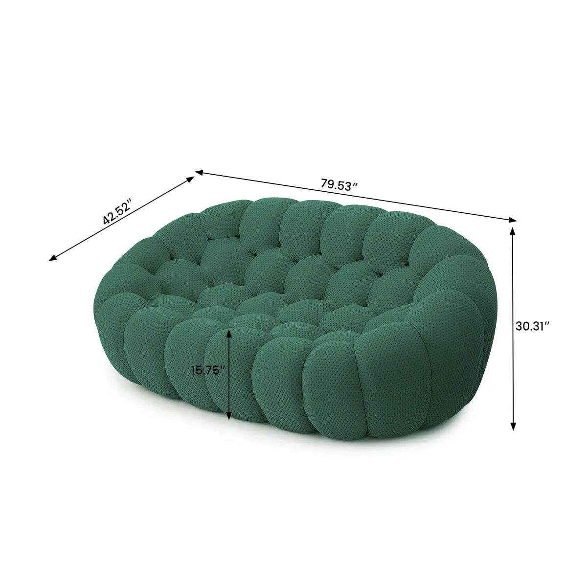 Sofa | 78 Inch Curved | 3D Knitted Fabric | Living Room Floor Sofa from PriceLows™