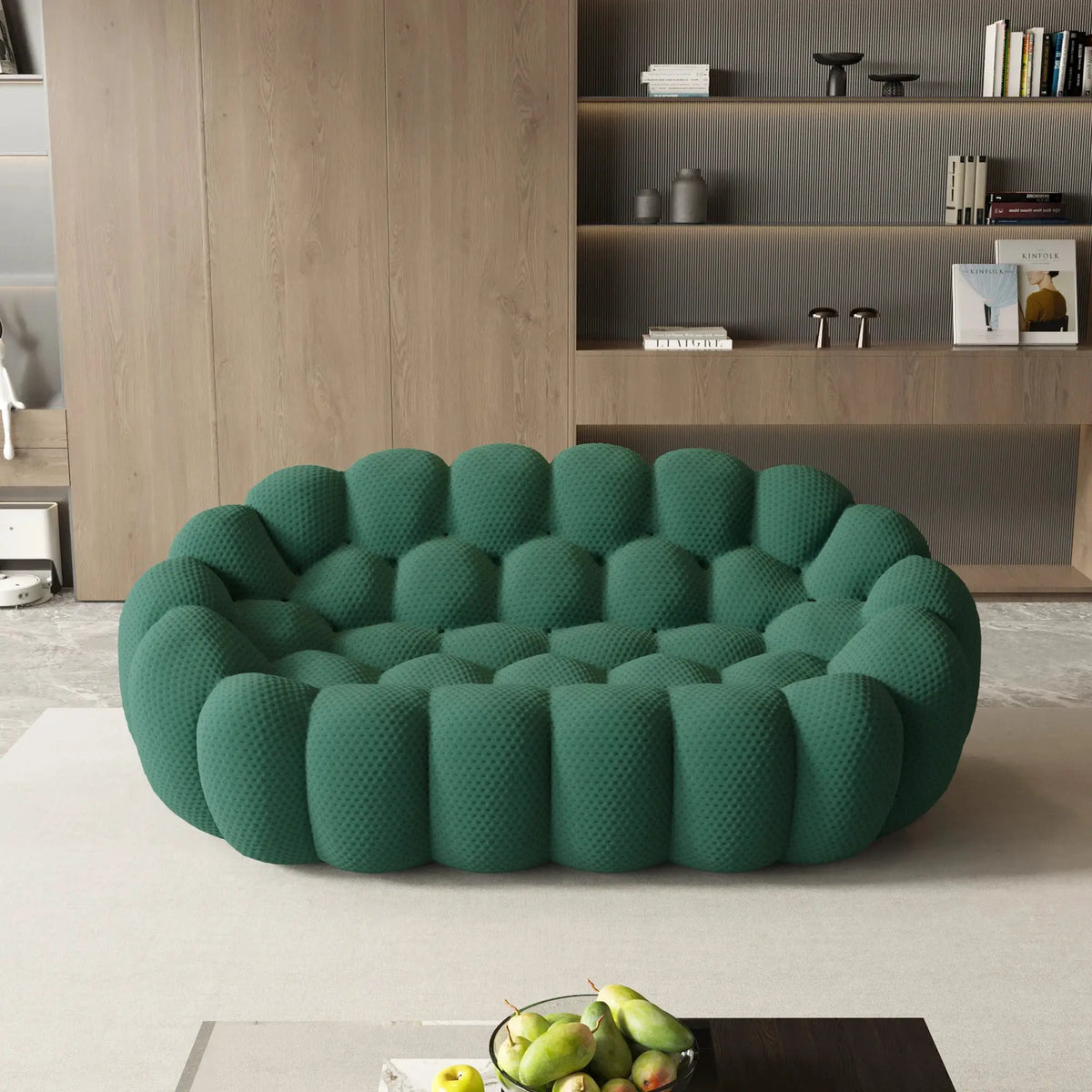 Sofa | 78 Inch Curved | 3D Knitted Fabric | Living Room Floor Sofa from PriceLows™