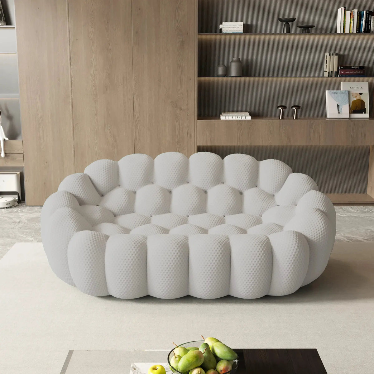 Sofa | 78 Inch Curved | 3D Knitted Fabric | Living Room Floor Sofa from PriceLows™