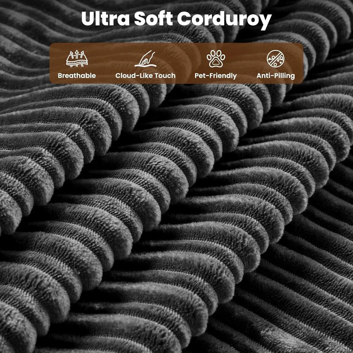 Grey Corduroy 81 Inch Ultracomfort Foldable SofaBed from PriceLows™
