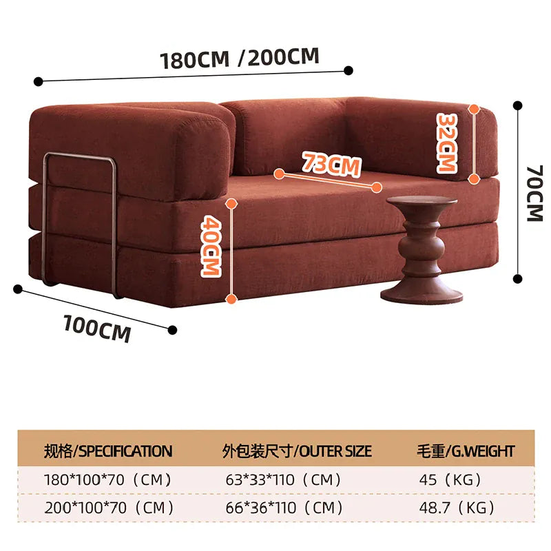 Sofa Bed | 180 cm Length | Corduroy Upholstery | Foldable, Convertible from PriceLows™