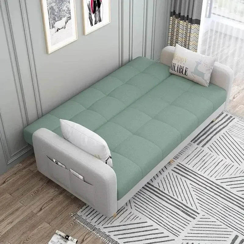 Stable Small Unit Sofa Bed, Foldable Dual-purpose Double Bed, Home Office Nap, Three Person Sofa, Leisure Fabric, Lazy Sofa from PriceLows™