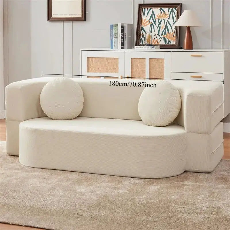 Sofa Bed | Velvet Fabric | Modular Convertible | 2 Seater from PriceLows™