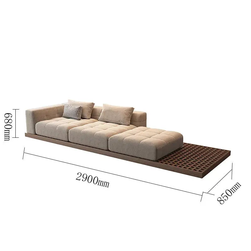 Sofa | Oversized Yellow Nordic Modern | Composite Fabrics, Wood Frame | L-Shaped from PriceLows™