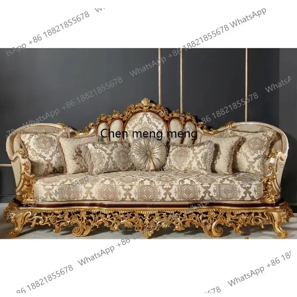 M138Turkey Middle East Luxury Antique Royal Hand Carved Sofa Set Living Room Furniture Set from PriceLows™