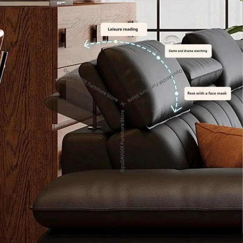 Sofa | Solid Wood Frame | Top Grain Leather | Mid-Century Modern from PriceLows™