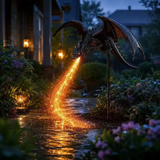 Solar Dragon Garden Light | Fiber Optic Flame | PriceLows™
