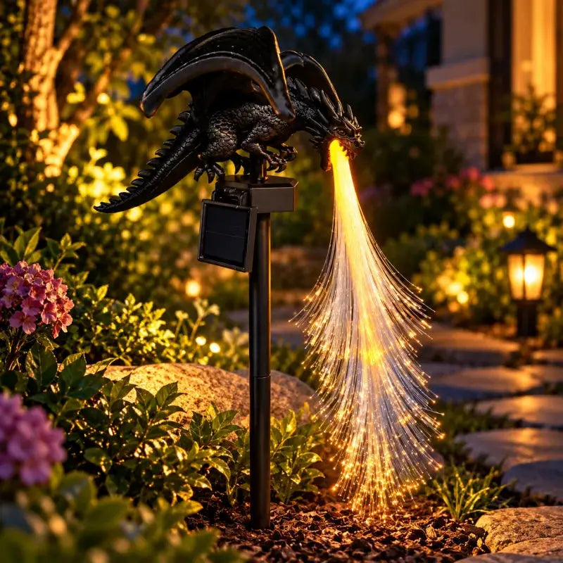 Solar Dragon Garden Light | Fiber Optic Flame | PriceLows™