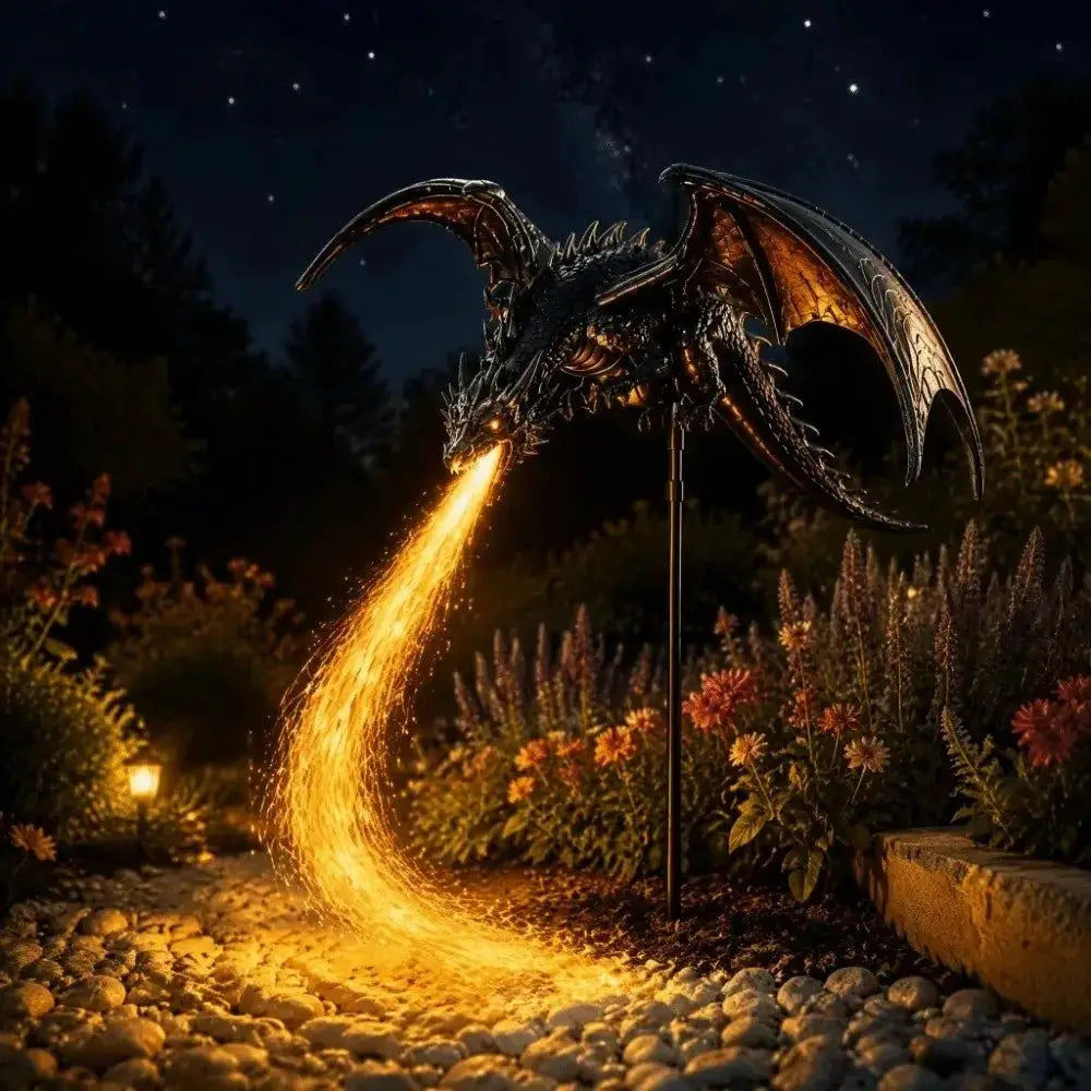 Solar Dragon Garden Light | Flame Effect | PriceLows™