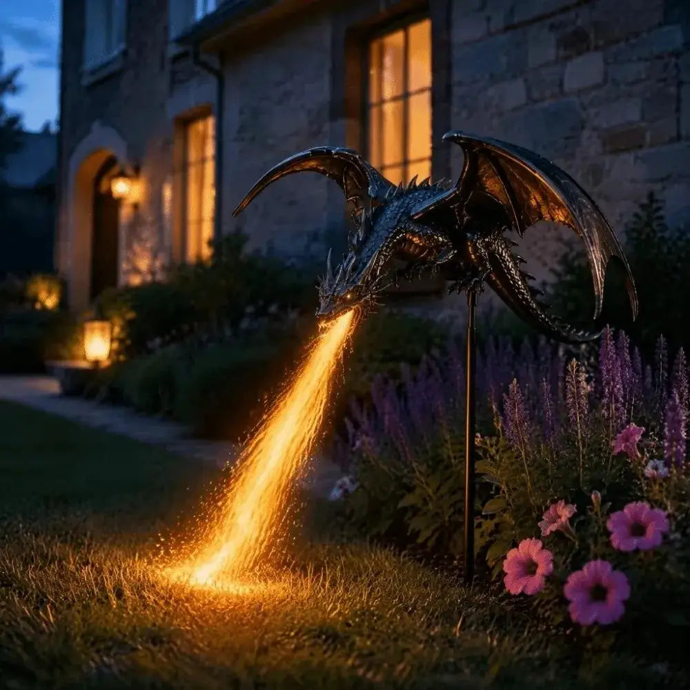 Solar Dragon Garden Light | Flame Effect | PriceLows™