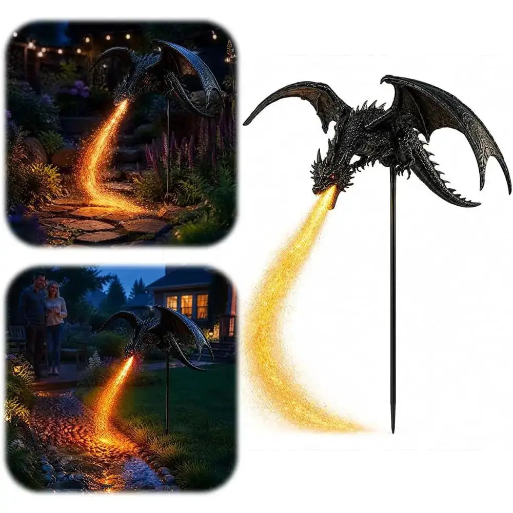 Solar Dragon Garden Light | Resin Flame Effect | PriceLows™