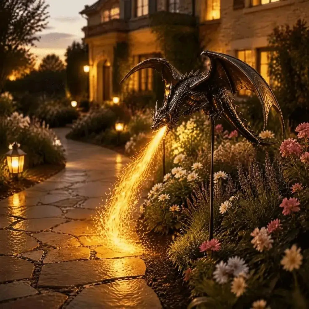 Solar Dragon Garden Light | Resin Flame Effect | PriceLows™