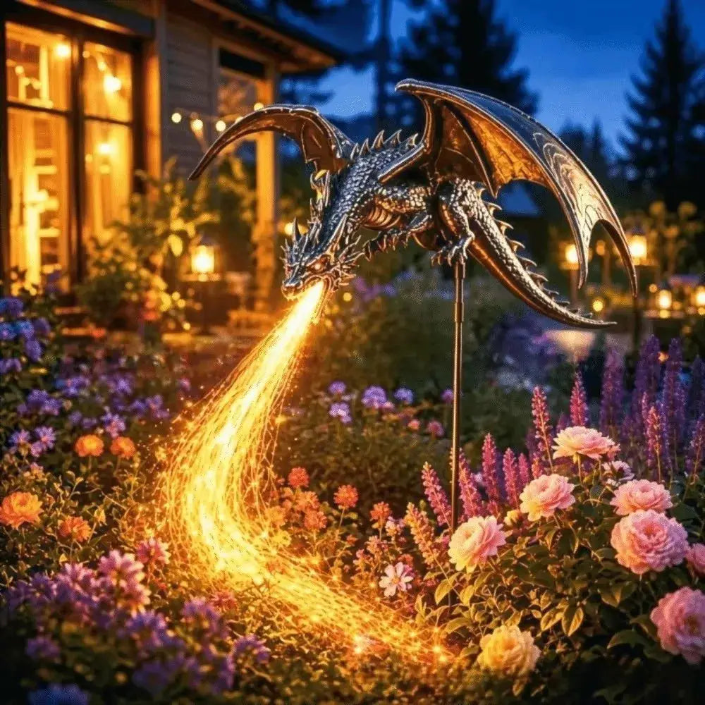 Solar Dragon Garden Light | Resin Flame Effect | PriceLows™