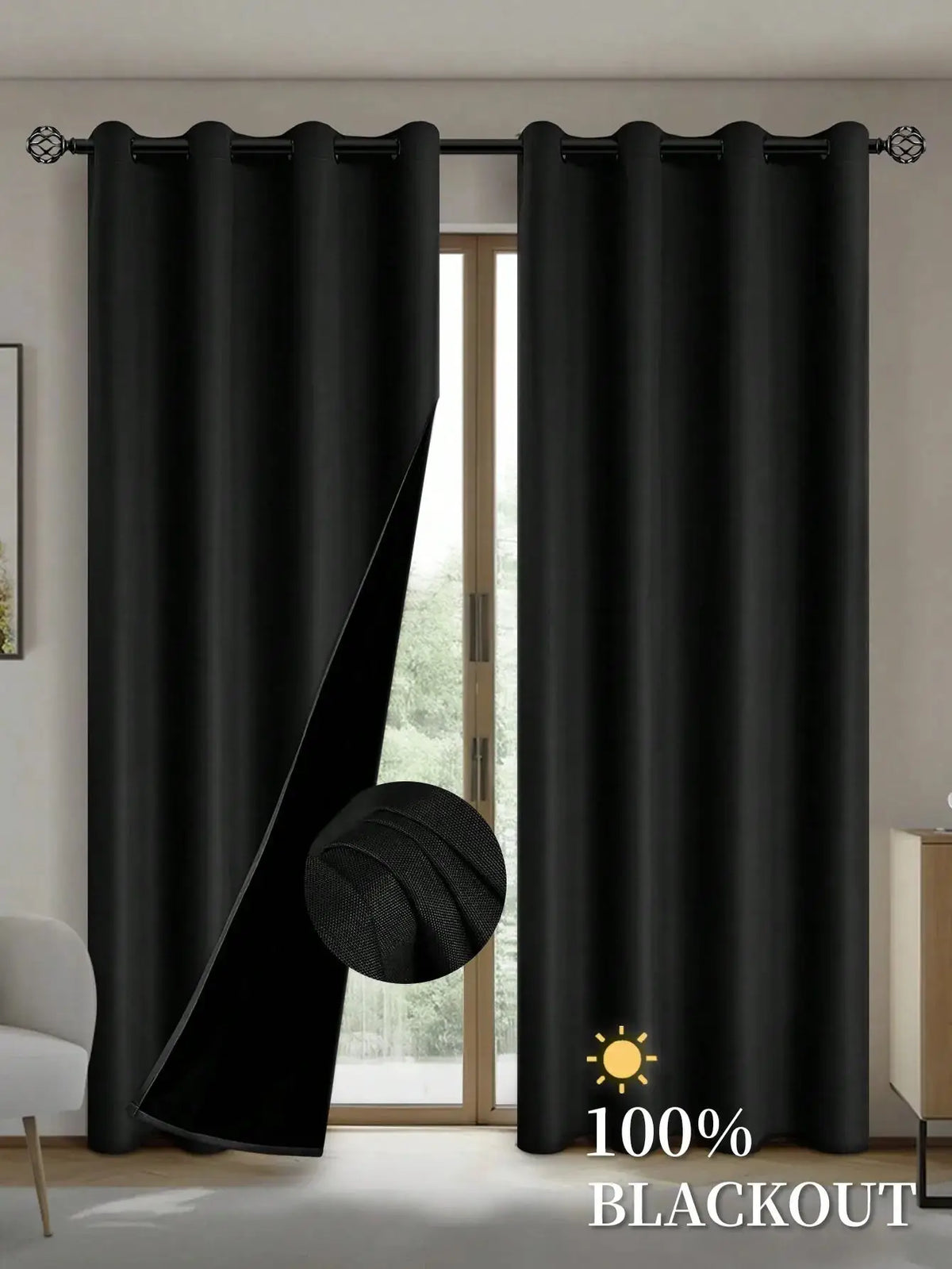 Solid Blackout Curtains | Grommet Top | PriceLows™