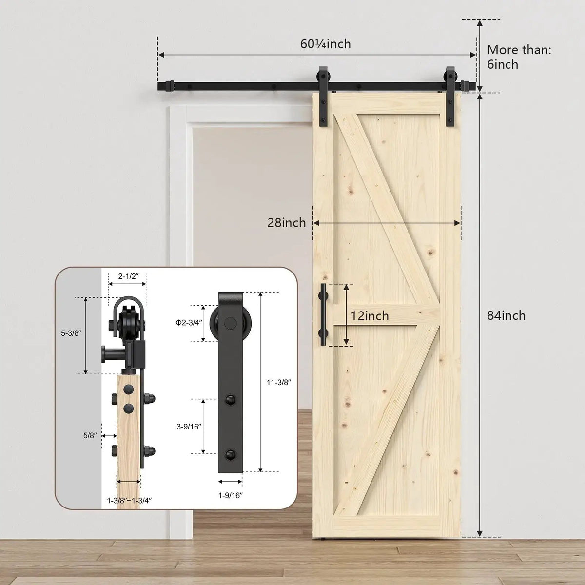 Solid Pine Barn Doors with Track Kit from PriceLows™