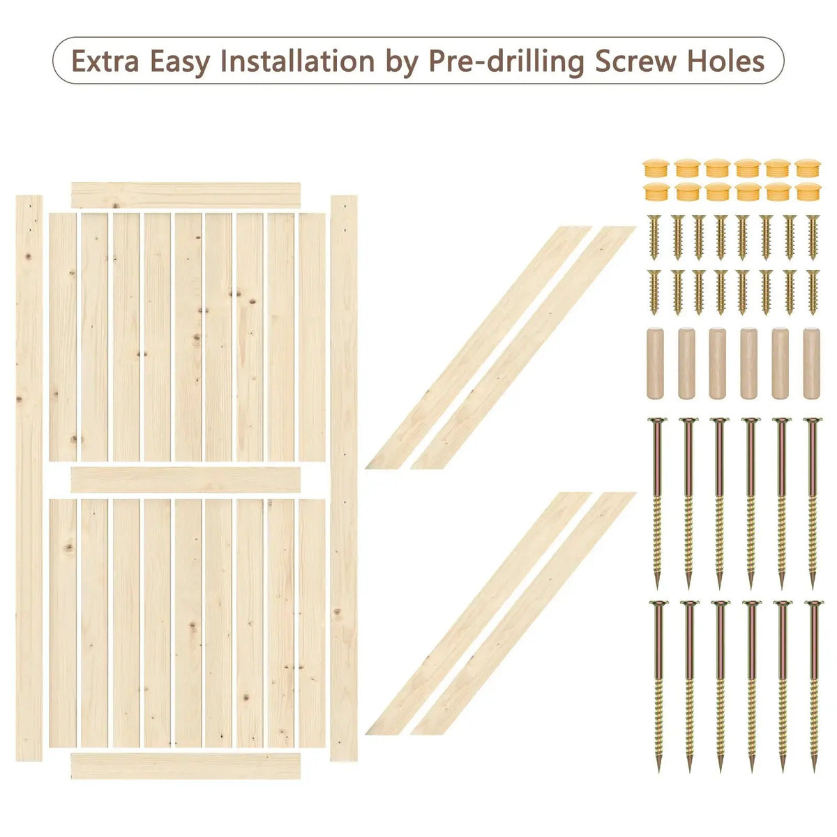 Solid Pine Barn Doors with Track Kit from PriceLows™