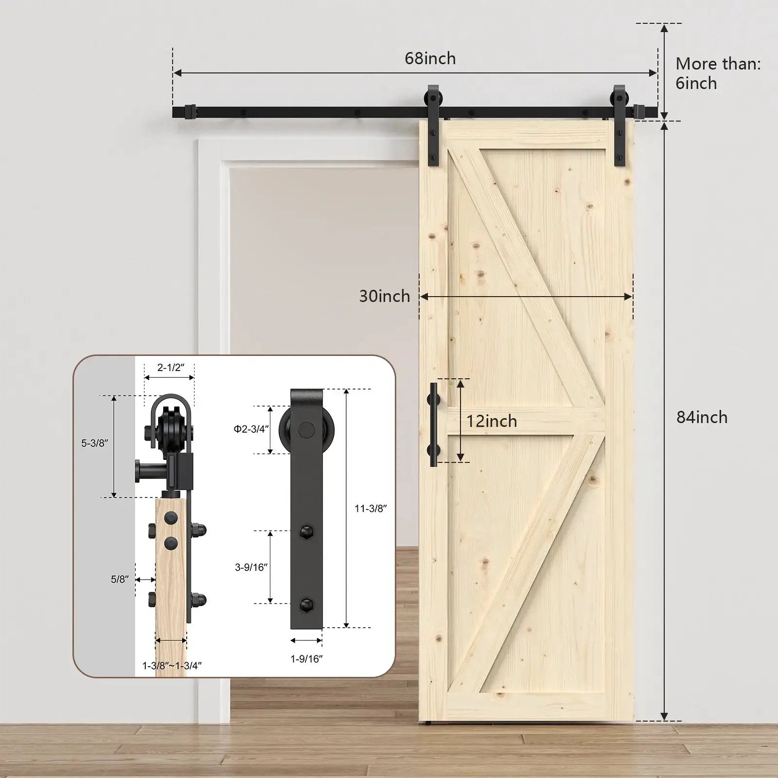 Solid Pine Barn Doors with Track Kit from PriceLows™