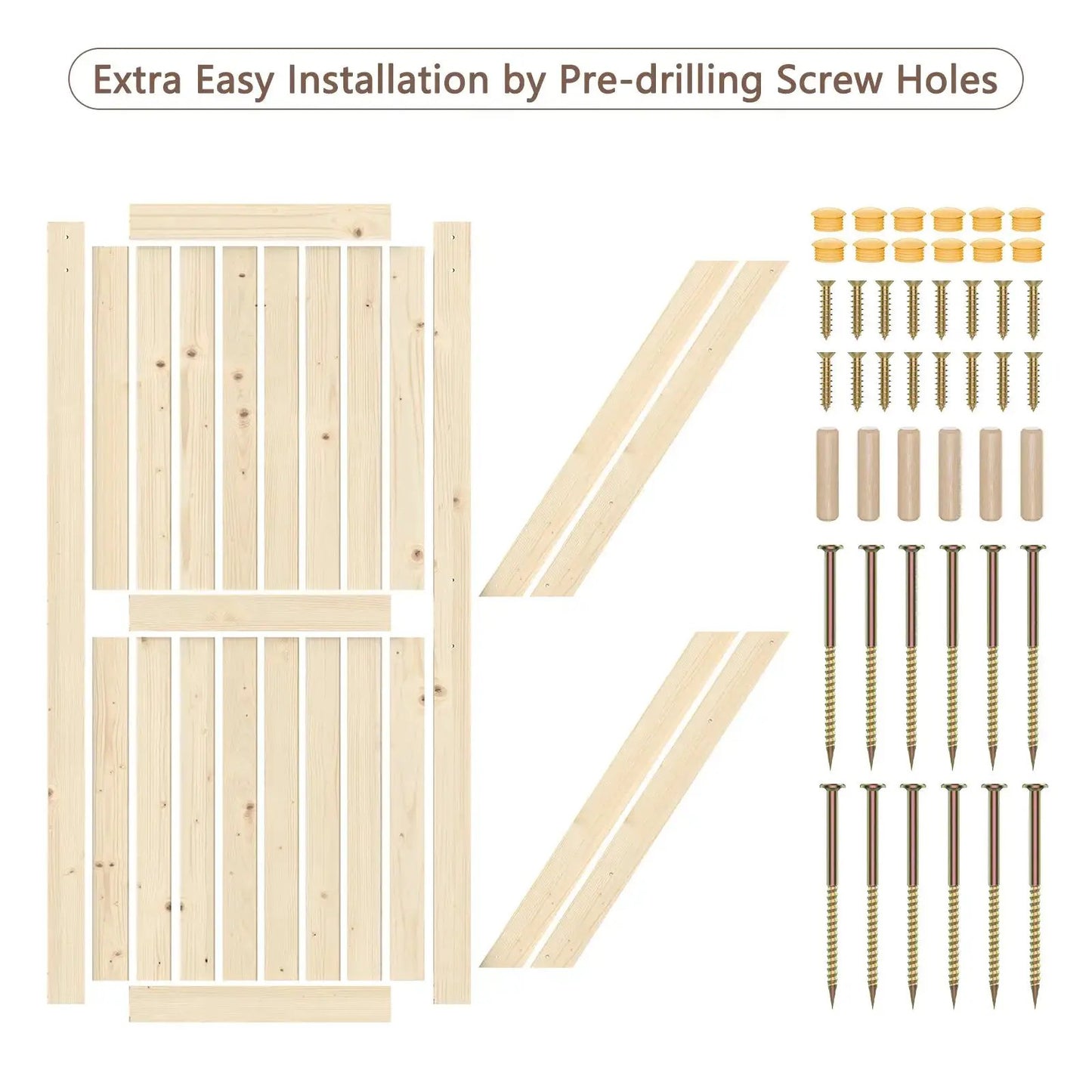 Solid Pine Barn Doors with Track Kit from PriceLows™