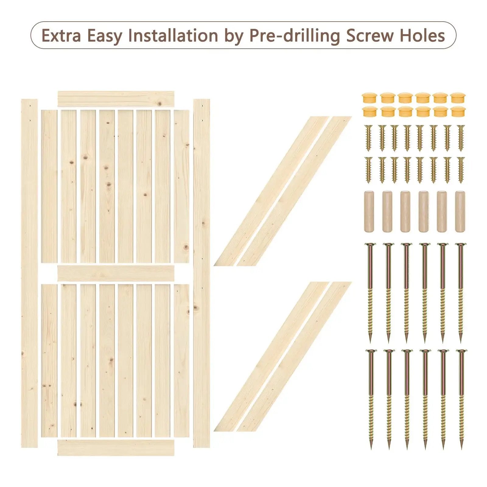 Solid Pine Barn Doors with Track Kit from PriceLows™