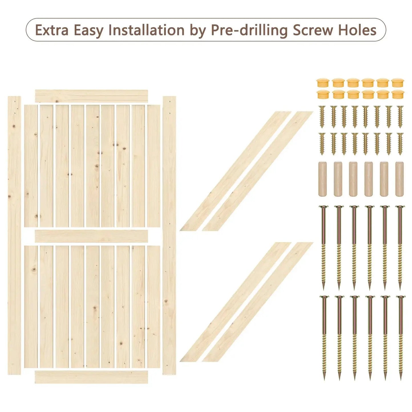Solid Pine Barn Doors with Track Kit from PriceLows™
