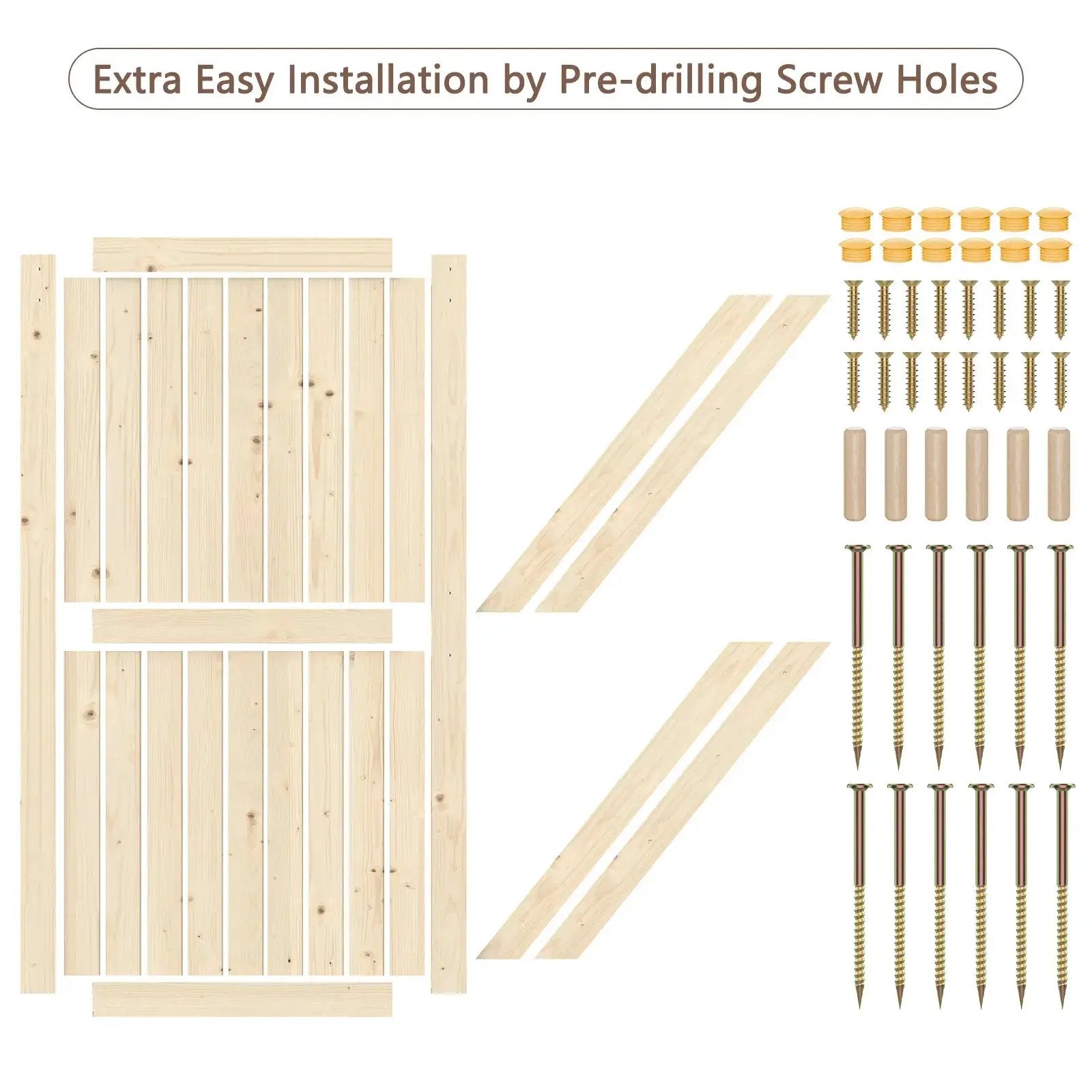 Solid Pine Barn Doors with Track Kit from PriceLows™
