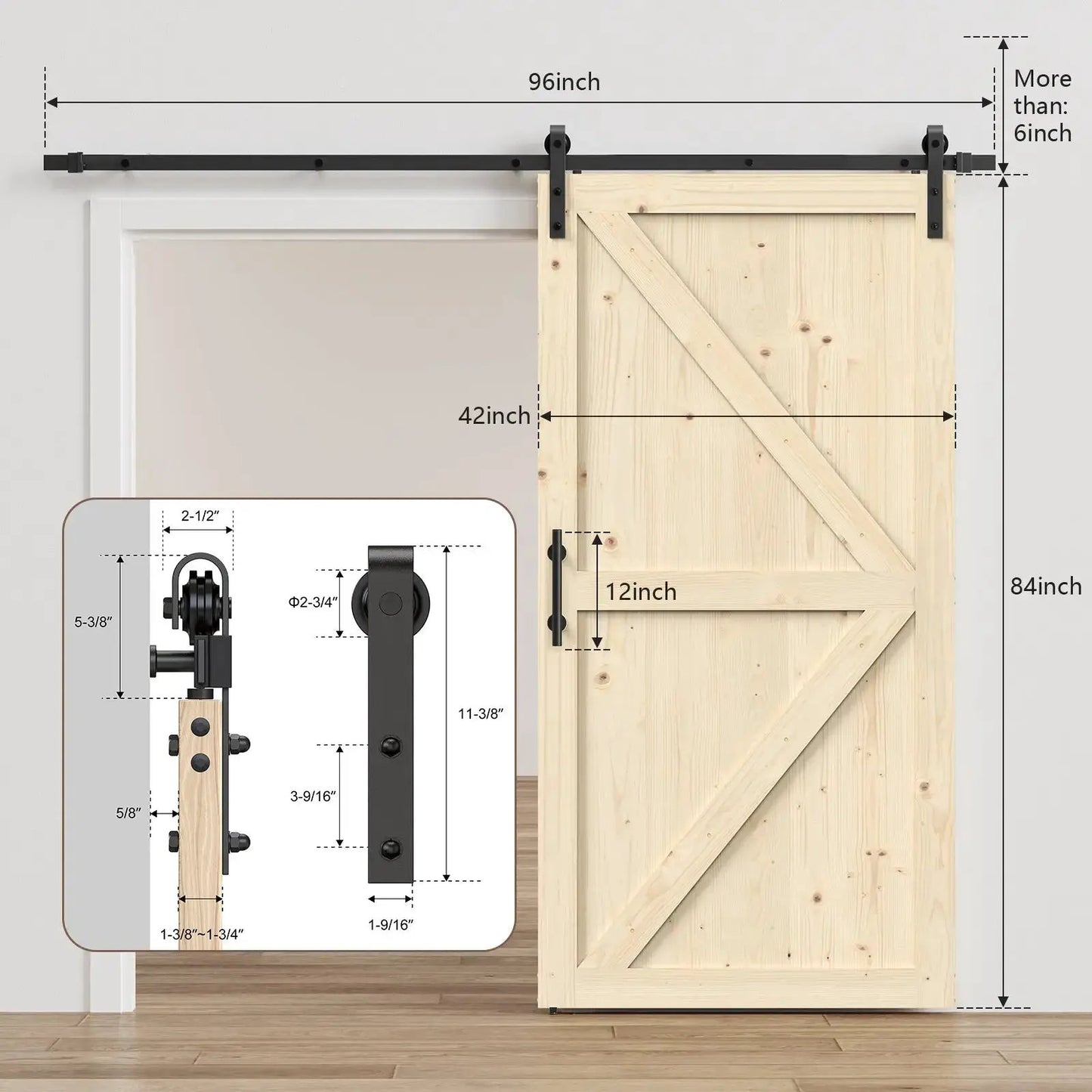 Solid Pine Barn Doors with Track Kit from PriceLows™