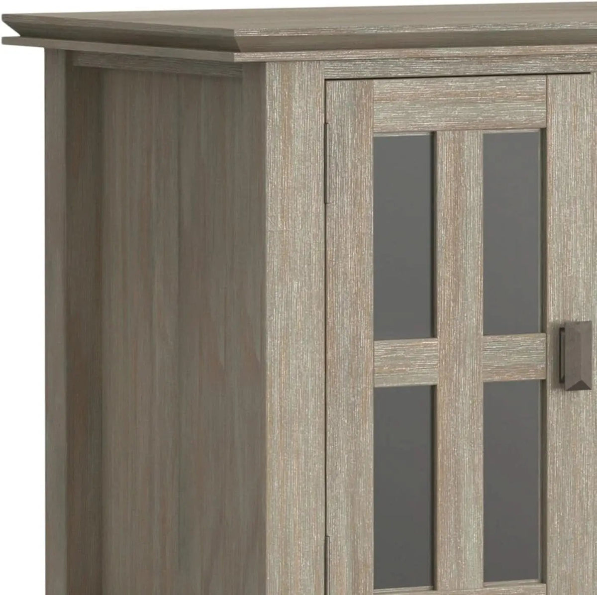 Solid Wood TV Stand 72 Inch Wide Distressed Grey Finish from PriceLows™