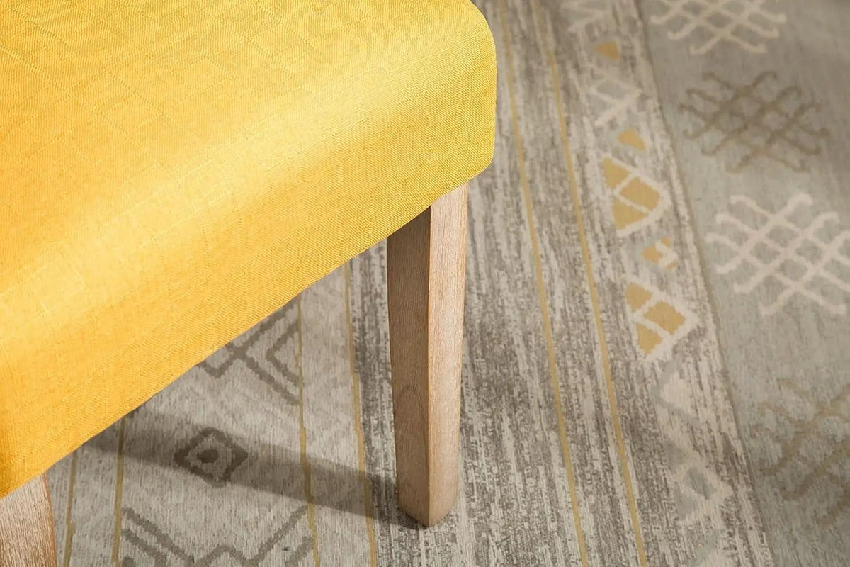 Solid Wood Tufted Parsons Yellow Dining Chair Set Of 2 from PriceLows™