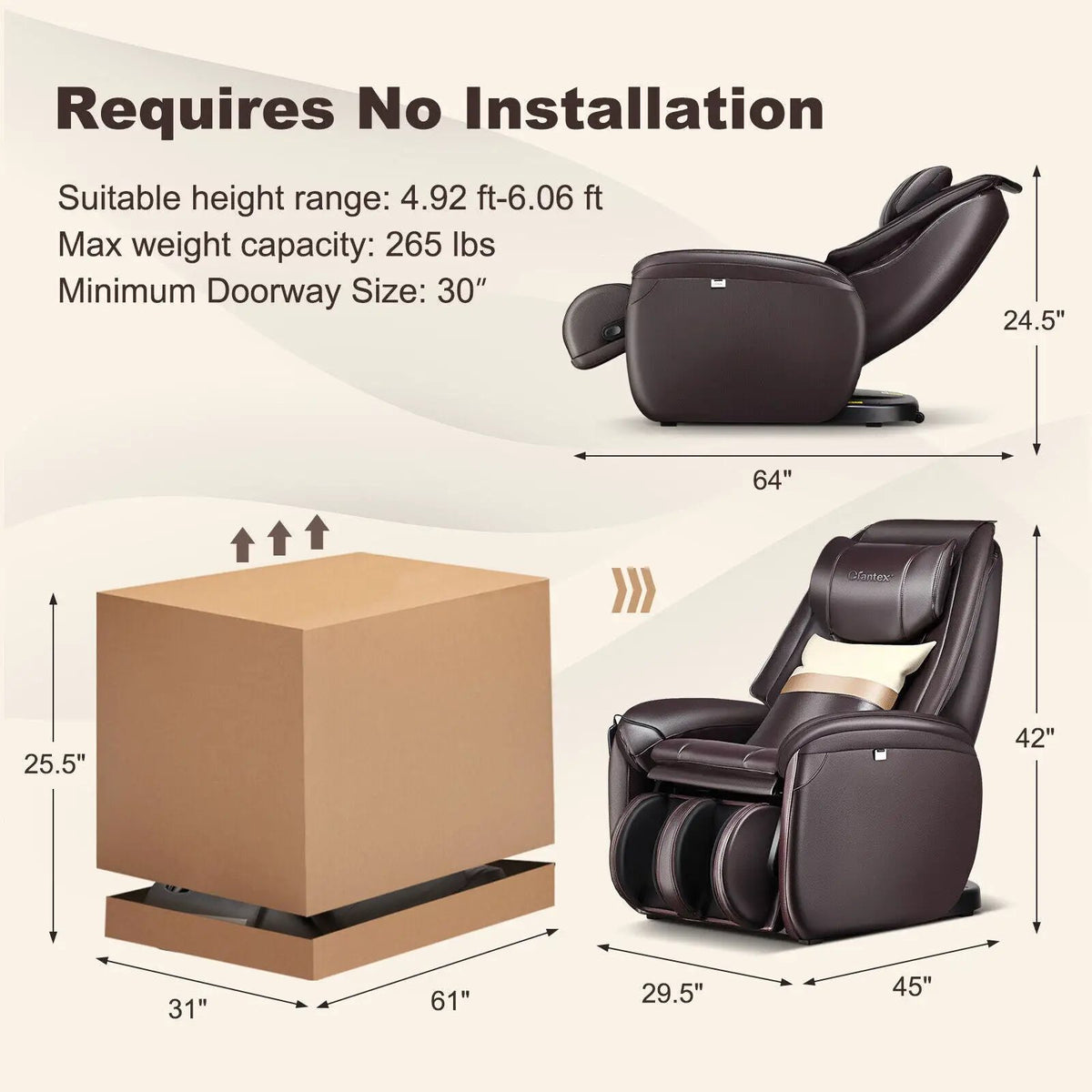 Massage Chair | Soothe 26 | Zero Gravity | Ergonomic SL Track | With Pillow