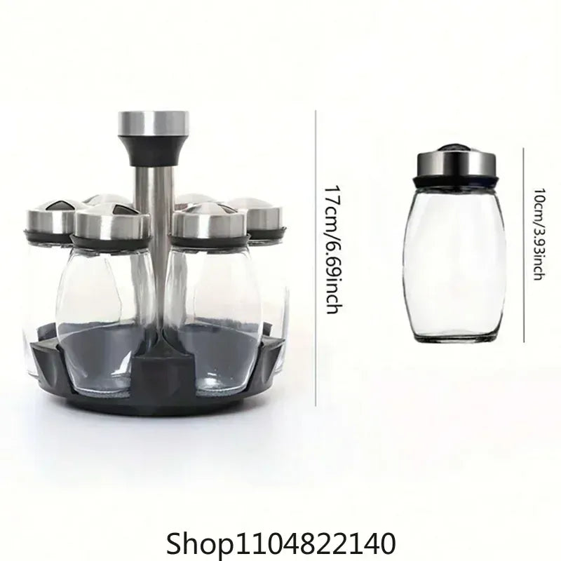 Spice Jar Set | Rotating Glass Jars | PriceLows™