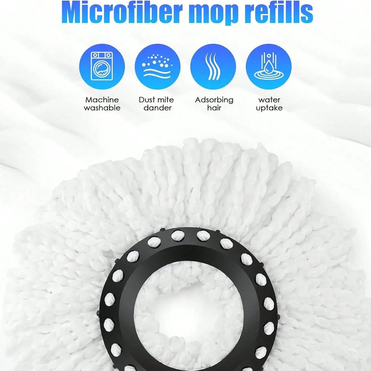 Spin Mop Bucket Set with Soap Dispenser 360°Rotating 2 Microfiber Heads 61" Adjustable Stainless Steel Handle 20QT Floor Cleaner from PriceLows™