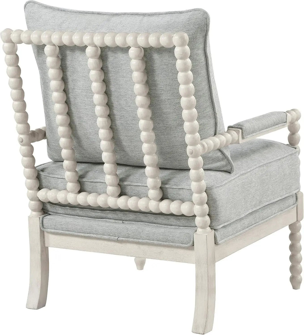 Spindle Accent Chair Smoke Grey Textured Upholstery from PriceLows™