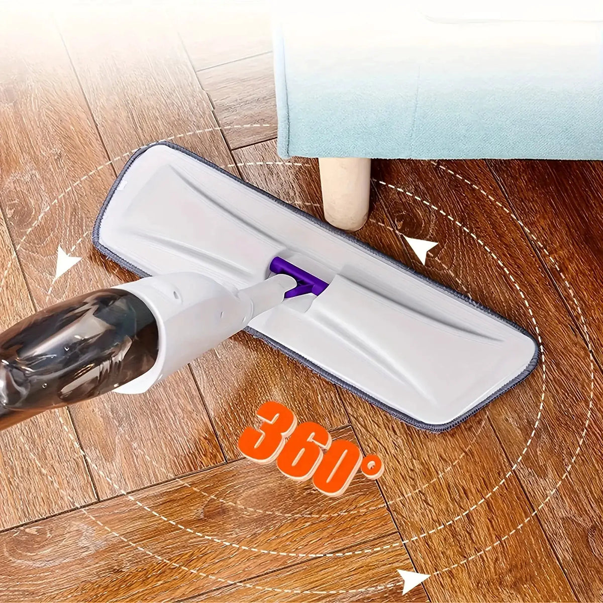 1 Set Spray Mop for Office Cleaning, Professional Commercial Floor Cleaner with 6 Reusable Pads, Efficient 360- Flexible Mop from PriceLows™