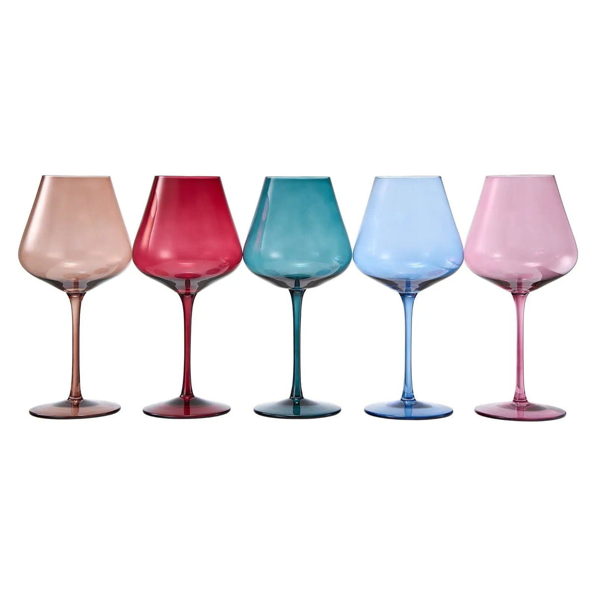 Stagioni Stemmed Wine Glassware, "May Flowers" | 20 oz | Set of 5 | Entertaining