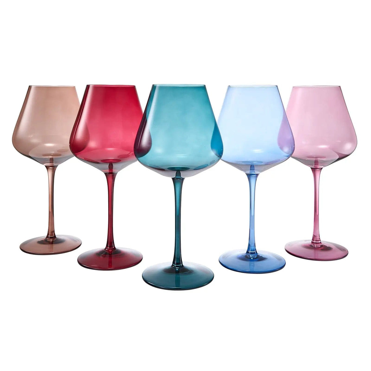 Stagioni Stemmed Wine Glassware, "May Flowers" | 20 oz | Set of 5 | Entertaining