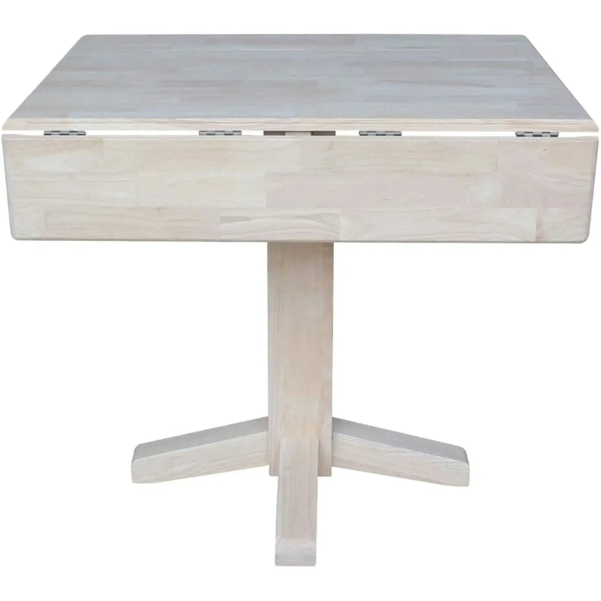 Square Dual Drop Leaf Dining Table With Butcher Block Top from PriceLows™