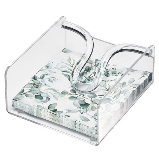 Acrylic Square Clear Cocktail Napkin Holder | Acrylic | Drinkware Holder | Entertaining
