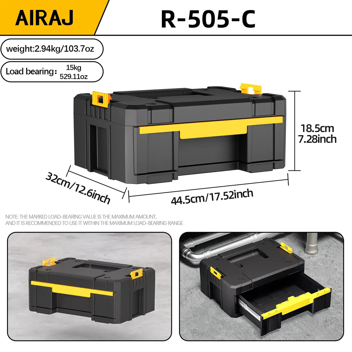 AIRAJ MultiFunctional Tier Stackable Rolling Plastic Portable Folding Tool Storage Box , Suitable for Garage Storage from PriceLows™