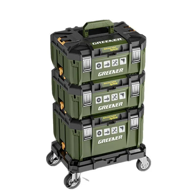 Stackable Toolbox Set Large Hardware Wide Storage Tote Luggage Rolling Handle Multi Function Organizer Box Tool Box Tool Chest from PriceLows™