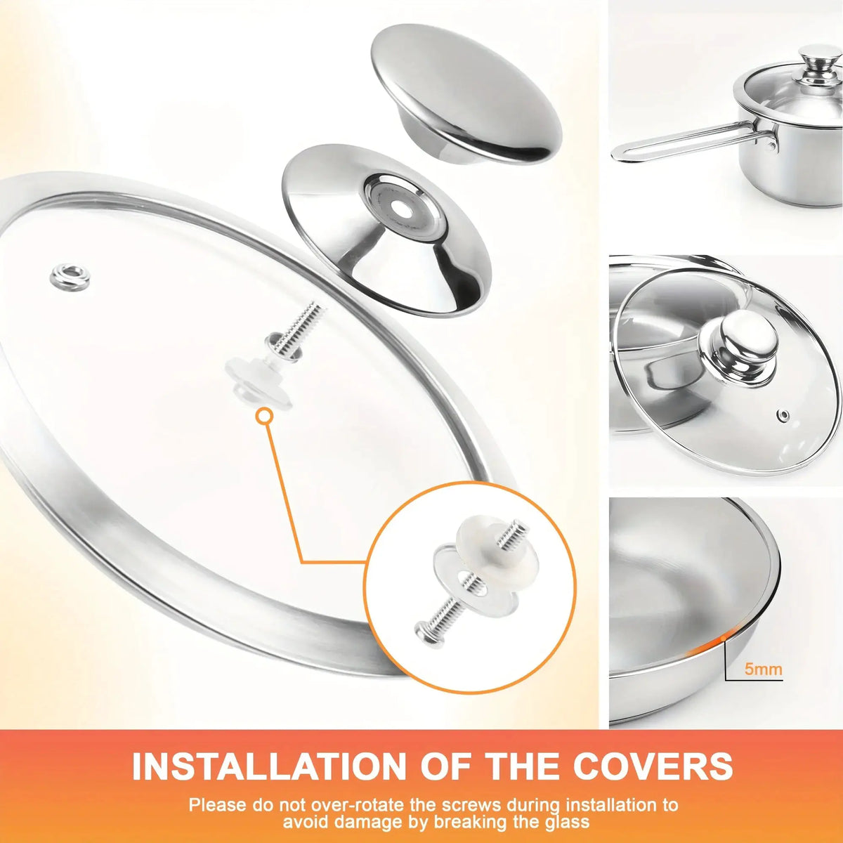 10 Pieces Stainless Steel Pots And Pans Set, Kitchen Cookware Sets, Induction Cooking Set Compatible With All Stovetops from PriceLows™