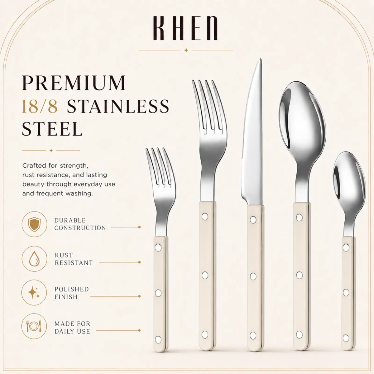 Stainless Steel Cutlery Set 20 Piece Rust Resistant Value
