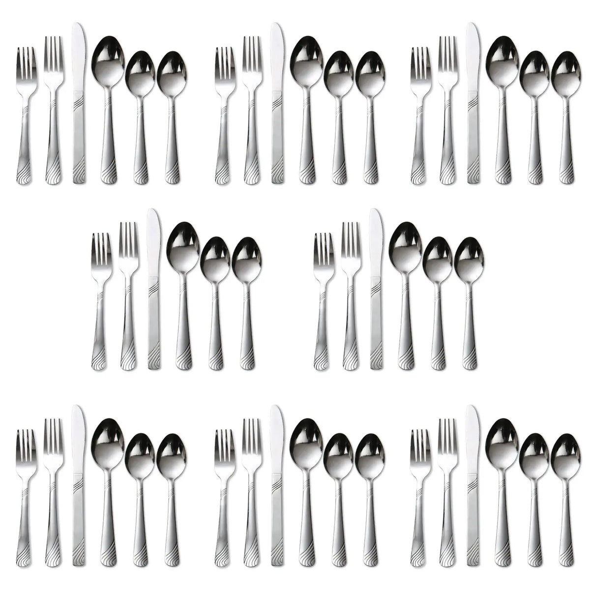 HANSMART 48Pcs Stainless Steel Cutlery Set, Service for 8, Knives Forks Spoons, Kitchen Dinner Gift from PriceLows™