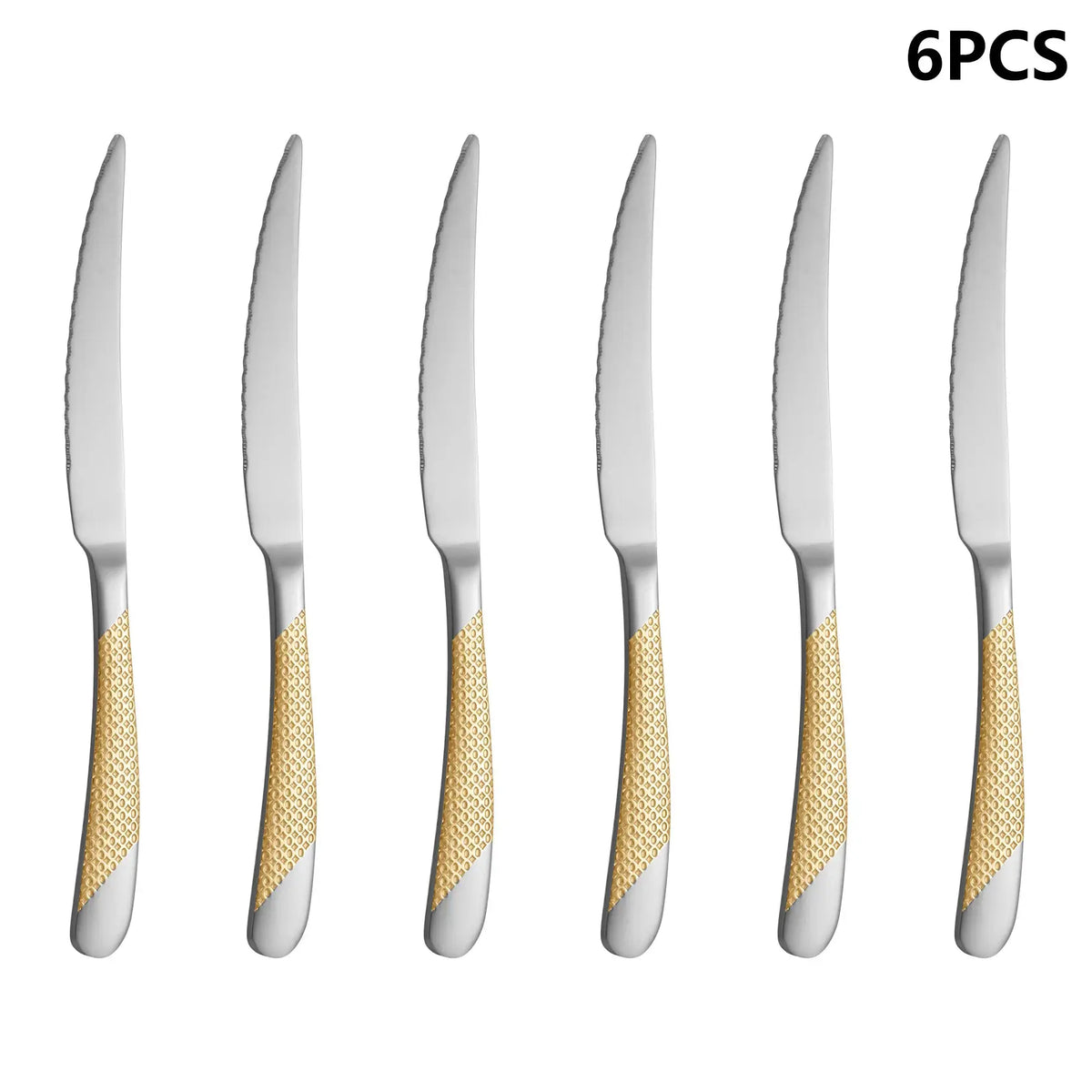 4/6/16/24pcs Stainless steel cutlery set Star Diamond series gold-plated handle cutlery including knife, fork and spoon Western from PriceLows™
