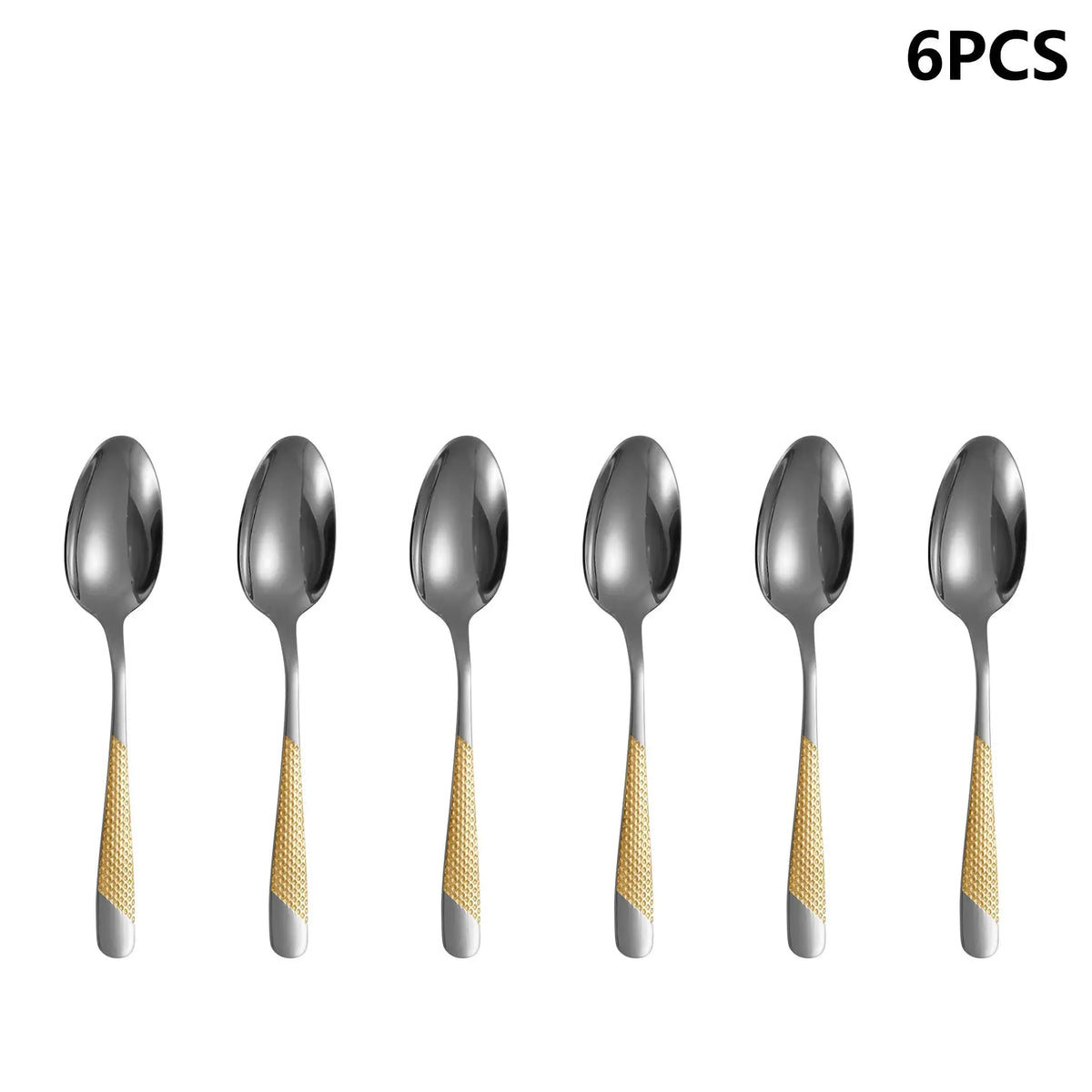 4/6/16/24pcs Stainless steel cutlery set Star Diamond series gold-plated handle cutlery including knife, fork and spoon Western from PriceLows™