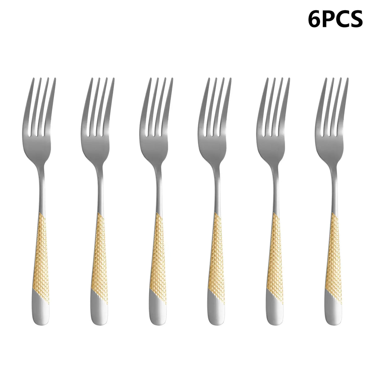 4/6/16/24pcs Stainless steel cutlery set Star Diamond series gold-plated handle cutlery including knife, fork and spoon Western from PriceLows™